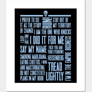 Heisenberg Quotes Crystal Blue Posters and Art